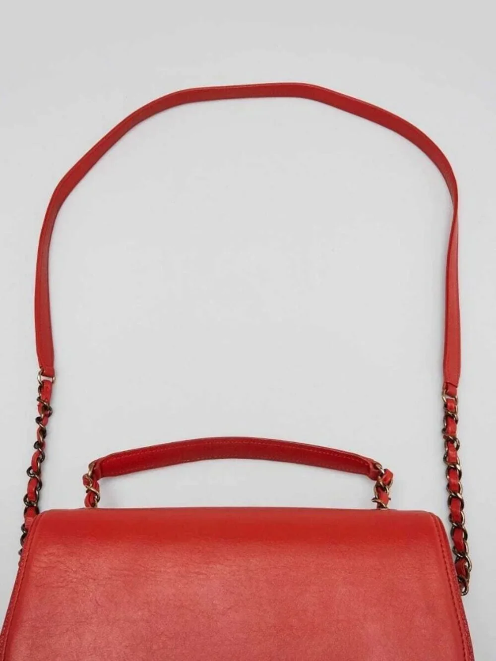 Chanel Red Leather Coco Curve Crossbody Bag